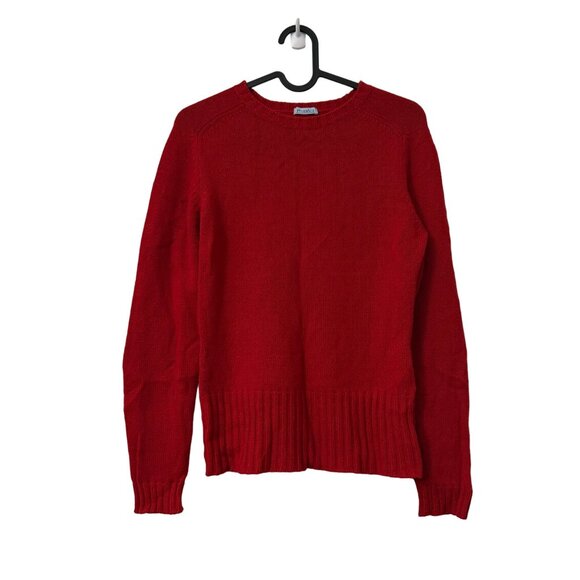 Malo Italy Womens Red Crewneck Pure Cashmere Pullover Sweater Size 6 IT42 - Picture 1 of 5